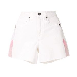 FRAME Le Brigette White Denim Short Color Block size 27